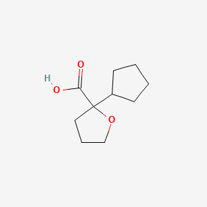 molecular formula C10H16O3 B15239412 2-Cyclopentyloxolane-2-carboxylic acid 