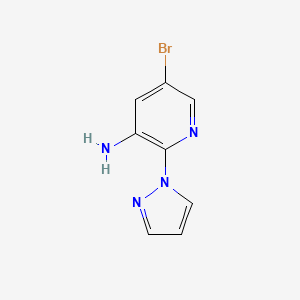 molecular formula C8H7BrN4 B1523942 5-溴-2-(吡唑-1-基)吡啶-3-胺 CAS No. 1249484-03-4