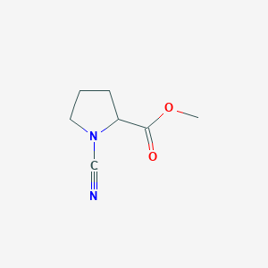 molecular formula C7H10N2O2 B15239493 Methyl 1-cyanopyrrolidine-2-carboxylate 