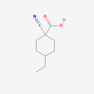 molecular formula C10H15NO2 B15239506 1-Cyano-4-ethylcyclohexane-1-carboxylic acid 