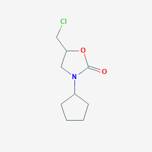 molecular formula C9H14ClNO2 B15239517 5-(Chloromethyl)-3-cyclopentyl-1,3-oxazolidin-2-one 