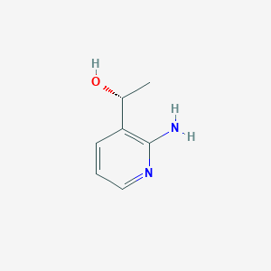 molecular formula C7H10N2O B15239525 (1R)-1-(2-aminopyridin-3-yl)ethan-1-ol 