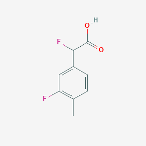 molecular formula C9H8F2O2 B15239547 2-Fluoro-2-(3-fluoro-4-methylphenyl)acetic acid 