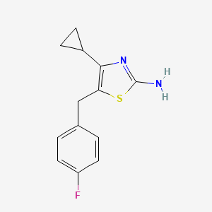 molecular formula C13H13FN2S B1523958 4-环丙基-5-[(4-氟苯基)甲基]-1,3-噻唑-2-胺 CAS No. 1251922-72-1