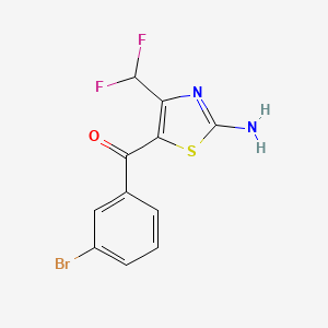 molecular formula C11H7BrF2N2OS B15239618 (2-Amino-4-(difluoromethyl)thiazol-5-yl)(3-bromophenyl)methanone 