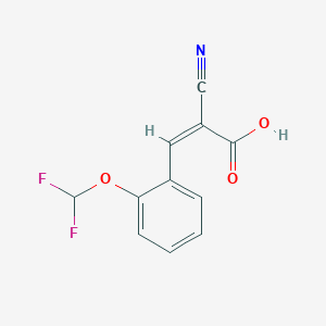 molecular formula C11H7F2NO3 B15239638 (2Z)-2-Cyano-3-[2-(difluoromethoxy)phenyl]prop-2-enoic acid 