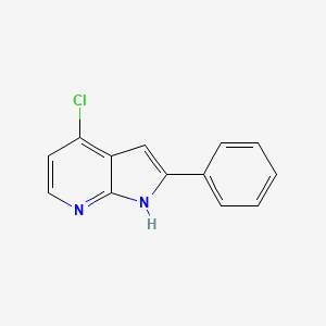 molecular formula C13H9ClN2 B15239698 4-Chloro-2-phenyl-1H-pyrrolo[2,3-b]pyridine 