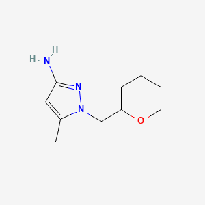 molecular formula C10H17N3O B15239725 5-Methyl-1-[(oxan-2-yl)methyl]-1H-pyrazol-3-amine 