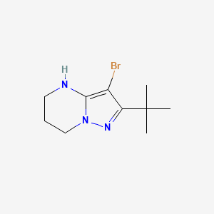 molecular formula C10H16BrN3 B15239737 3-Bromo-2-tert-butyl-4H,5H,6H,7H-pyrazolo[1,5-a]pyrimidine 