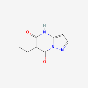 molecular formula C8H9N3O2 B15239758 6-Ethyl-4H,5H,6H,7H-pyrazolo[1,5-A]pyrimidine-5,7-dione 