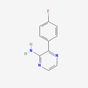 molecular formula C10H8FN3 B15239771 3-(4-Fluorophenyl)pyrazin-2-amine 