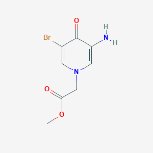 molecular formula C8H9BrN2O3 B15239778 Methyl 2-(3-amino-5-bromo-4-oxo-1,4-dihydropyridin-1-YL)acetate 