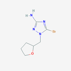 molecular formula C7H11BrN4O B15239783 5-Bromo-1-[(oxolan-2-yl)methyl]-1H-1,2,4-triazol-3-amine 