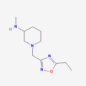 molecular formula C11H20N4O B1523979 1-[(5-ethyl-1,2,4-oxadiazol-3-yl)methyl]-N-methylpiperidin-3-amine CAS No. 1249225-78-2
