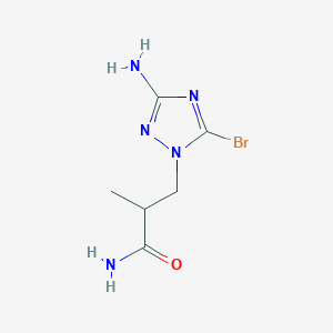 molecular formula C6H10BrN5O B15239793 3-(3-Amino-5-bromo-1H-1,2,4-triazol-1-yl)-2-methylpropanamide 