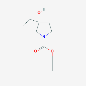 molecular formula C11H21NO3 B15239804 tert-Butyl 3-ethyl-3-hydroxypyrrolidine-1-carboxylate 