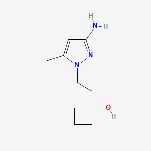 1-[2-(3-Amino-5-methyl-1H-pyrazol-1-yl)ethyl]cyclobutan-1-ol