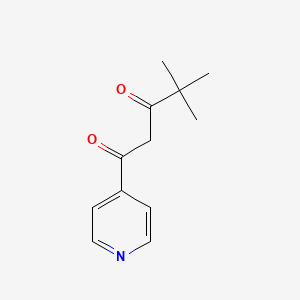 molecular formula C12H15NO2 B15239847 4,4-Dimethyl-1-(pyridin-4-yl)pentane-1,3-dione CAS No. 6312-01-2