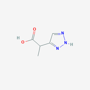 molecular formula C5H7N3O2 B15239863 2-(1H-1,2,3-Triazol-5-yl)propanoicacid 