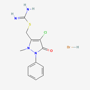 ((4-Chloro-2-methyl-5-oxo-1-phenyl(3-pyrazolin-3-yl))methyl)thiocarboxamidine, hydrobromide