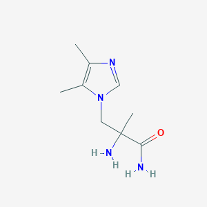 molecular formula C9H16N4O B15239899 2-amino-3-(4,5-dimethyl-1H-imidazol-1-yl)-2-methylpropanamide 