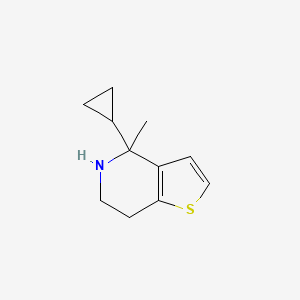 molecular formula C11H15NS B15239911 4-Cyclopropyl-4-methyl-4H,5H,6H,7H-thieno[3,2-c]pyridine 