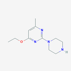 molecular formula C11H18N4O B1523996 4-Etoxi-6-metil-2-(piperazin-1-il)pirimidina CAS No. 1158646-42-4