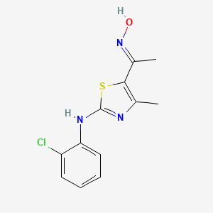 molecular formula C12H12ClN3OS B15239986 (NE)-N-[1-[2-(2-chloroanilino)-4-methyl-1,3-thiazol-5-yl]ethylidene]hydroxylamine 