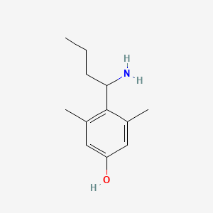 molecular formula C12H19NO B15240004 4-(1-Aminobutyl)-3,5-dimethylphenol 