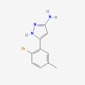 molecular formula C10H10BrN3 B15240023 5-(2-bromo-5-methylphenyl)-1H-pyrazol-3-amine 