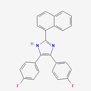 molecular formula C25H16F2N2 B15240028 4,5-bis(4-fluorophenyl)-2-(naphthalen-1-yl)-1H-imidazole 