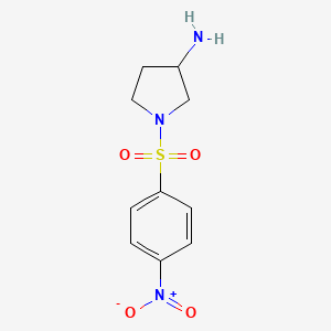 molecular formula C10H13N3O4S B15240039 1-[(4-Nitrophenyl)sulfonyl]pyrrolidin-3-amine 