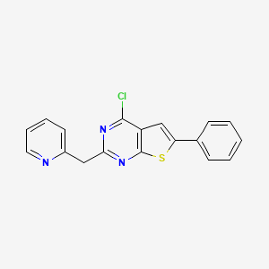 molecular formula C18H12ClN3S B15240079 4-Chloro-6-phenyl-2-(pyridin-2-ylmethyl)thieno[2,3-d]pyrimidine 