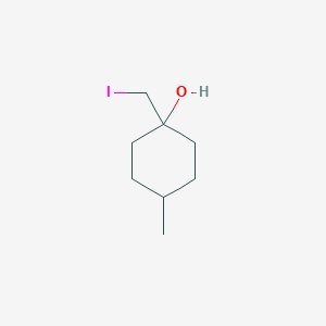 molecular formula C8H15IO B15240086 1-(Iodomethyl)-4-methylcyclohexan-1-ol 