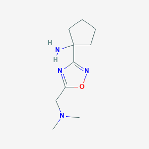 molecular formula C10H18N4O B1524012 1-{5-[(二甲氨基)甲基]-1,2,4-恶二唑-3-基}环戊烷-1-胺 CAS No. 1311318-30-5