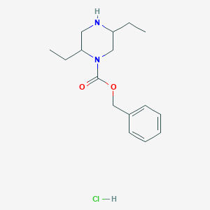 molecular formula C16H25ClN2O2 B1524014 Benzyl 2,5-diethylpiperazine-1-carboxylate hydrochloride CAS No. 1333839-80-7