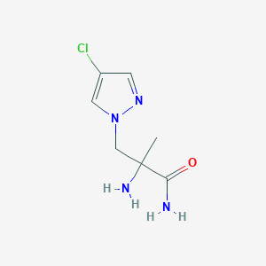 molecular formula C7H11ClN4O B15240158 2-Amino-3-(4-chloro-1H-pyrazol-1-YL)-2-methylpropanamide 