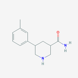 molecular formula C13H18N2O B15240232 5-(3-Methylphenyl)piperidine-3-carboxamide 