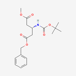 molecular formula C18H25NO6 B15240246 (S)-1-Benzyl 5-methyl 3-((tert-butoxycarbonyl)amino)pentanedioate 