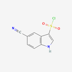 molecular formula C9H5ClN2O2S B15240248 5-Cyano-1h-indole-3-sulfonyl chloride 