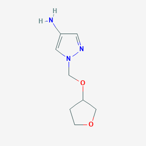 molecular formula C8H13N3O2 B15240290 1-[(Oxolan-3-yloxy)methyl]-1H-pyrazol-4-amine 