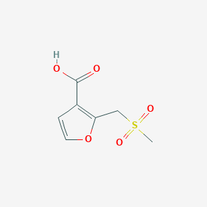 molecular formula C7H8O5S B15240339 2-(Methanesulfonylmethyl)furan-3-carboxylic acid 