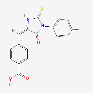 4-{[1-(4-Methylphenyl)-5-oxo-2-sulfanylideneimidazolidin-4-ylidene]methyl}benzoic acid