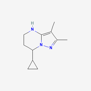 molecular formula C11H17N3 B15240433 7-Cyclopropyl-2,3-dimethyl-4H,5H,6H,7H-pyrazolo[1,5-a]pyrimidine 