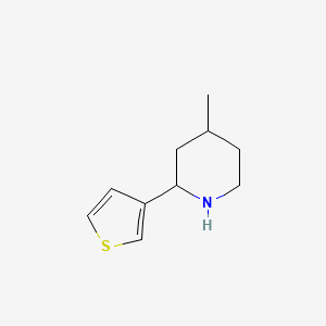 molecular formula C10H15NS B15240435 4-Methyl-2-(thiophen-3-yl)piperidine 