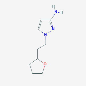 molecular formula C9H15N3O B15240442 1-[2-(oxolan-2-yl)ethyl]-1H-pyrazol-3-amine 