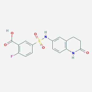 2-Fluoro-5-(N-(2-oxo-1,2,3,4-tetrahydroquinolin-6-YL)sulfamoyl)benzoic acid