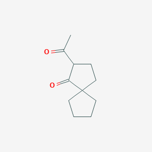 molecular formula C11H16O2 B15240562 2-Acetylspiro[4.4]nonan-1-one 