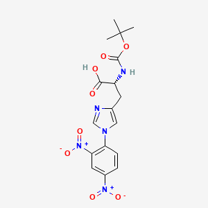 molecular formula C17H19N5O8 B15240569 Boc-D-his(dnp)-OH 