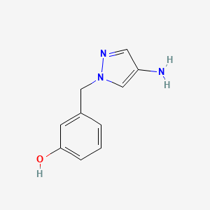 molecular formula C10H11N3O B15240589 3-[(4-Amino-1H-pyrazol-1-YL)methyl]phenol 